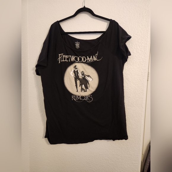 Torrid Fleetwood Mac Rumours Black Off Shoulder Tee Size 3 - Picture 5 of 8